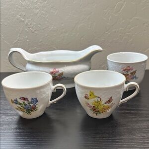 Christineholm Vestergaard von Wright Aglais Cardui High Quality Porcelain 4pc